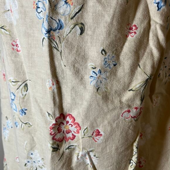 Vtg Y2K 2000s Floral Linen Maxi Skirt Sz L Cottagecore Fairycore Romantic - Picture 3 of 8